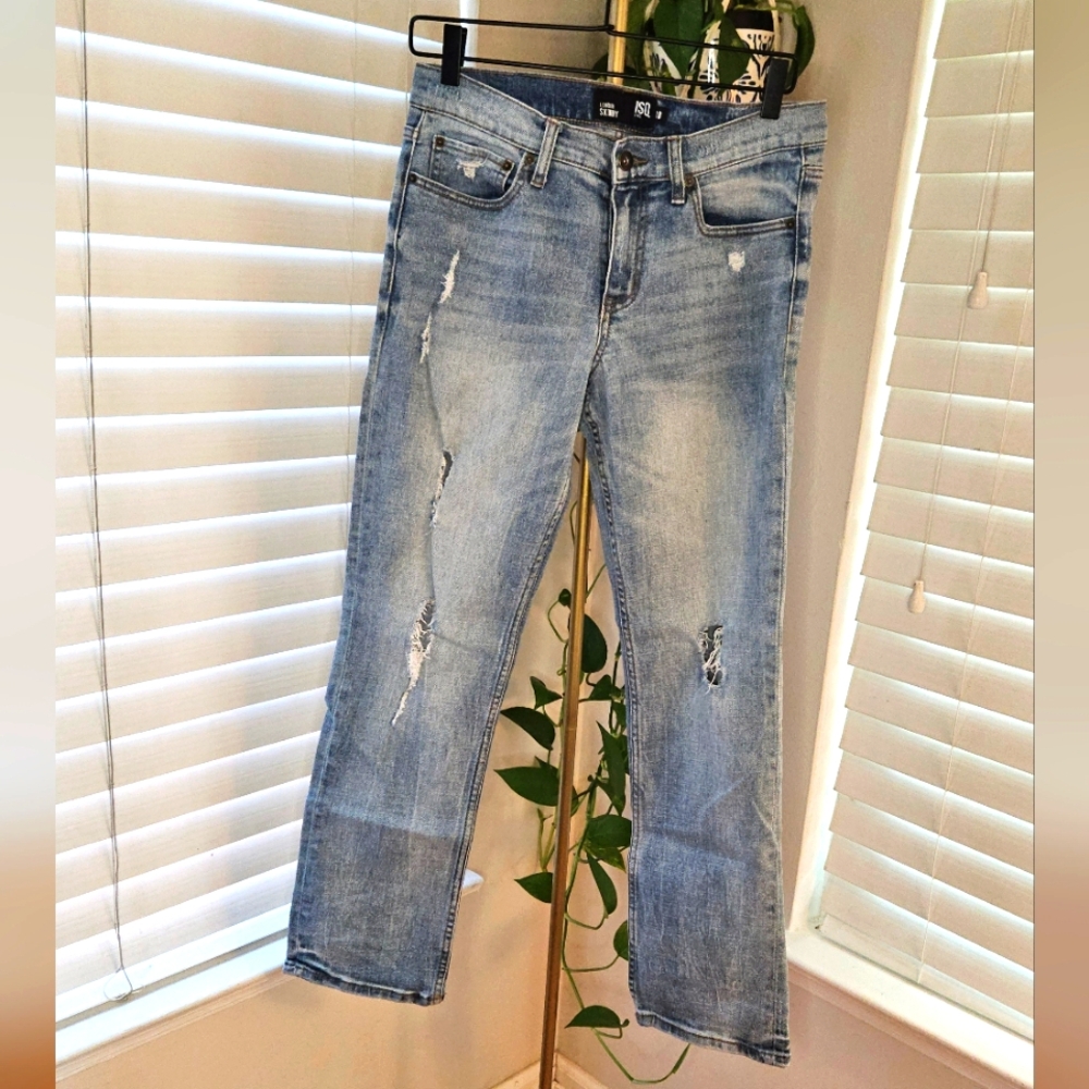RSQ Distressed Straight Leg Jeans - Light Wash - 28
